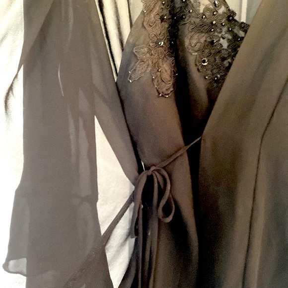 2 pc beaded chiffon nightwear set - M - Picture 6 of 7